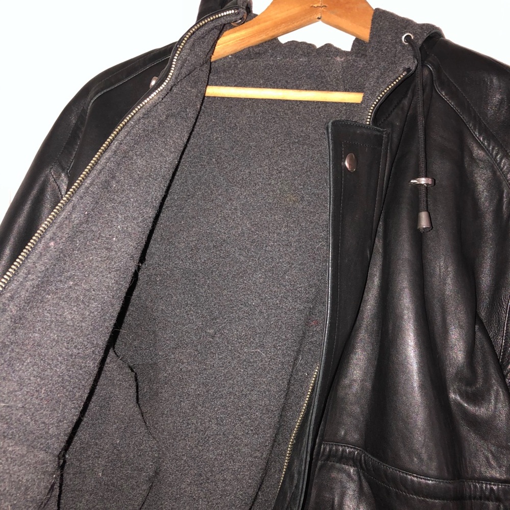 Heavyweight lined soft leather jacket